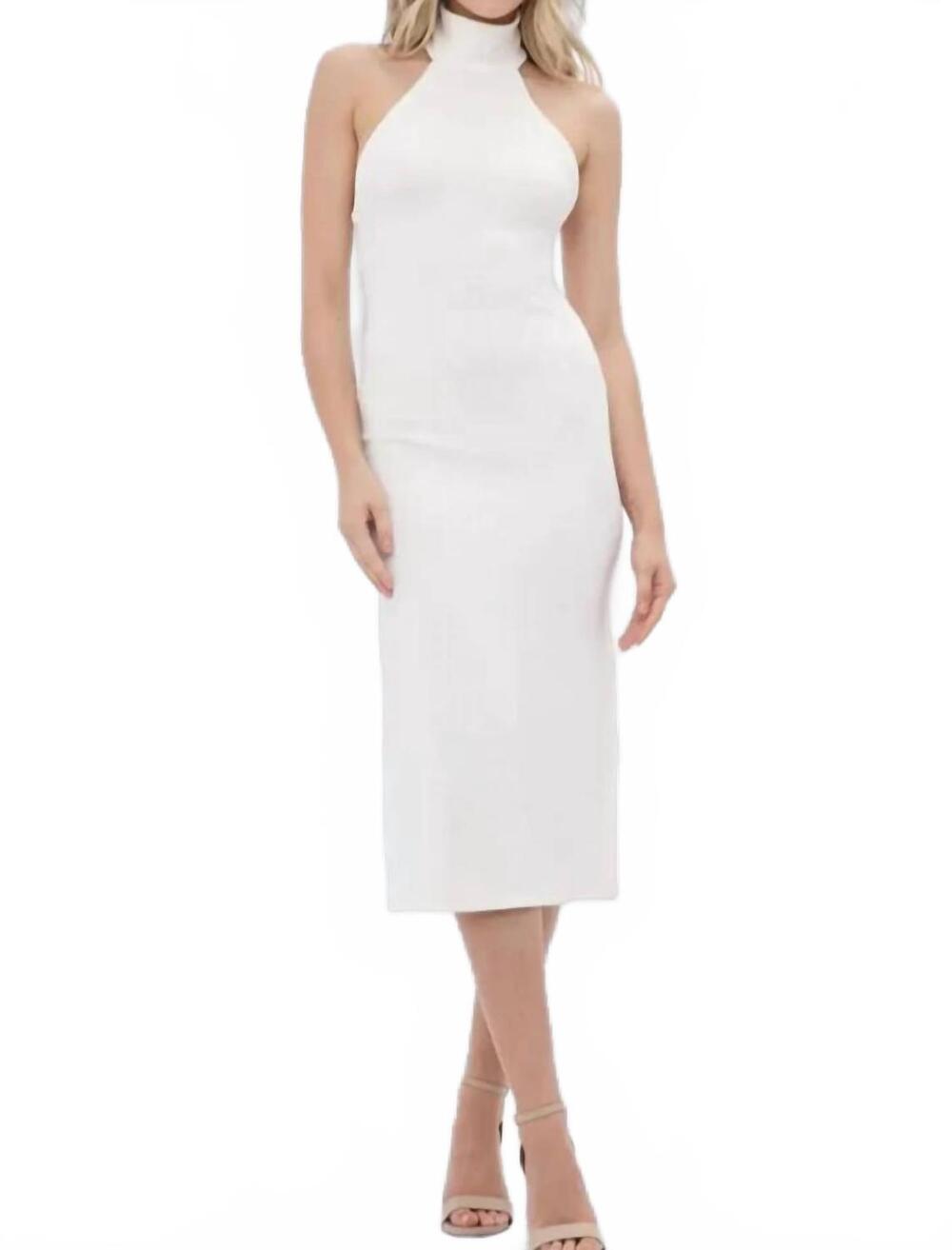 NEW FORE COLLECTION isabella midi dress in white